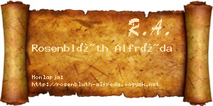 Rosenblüth Alfréda névjegykártya